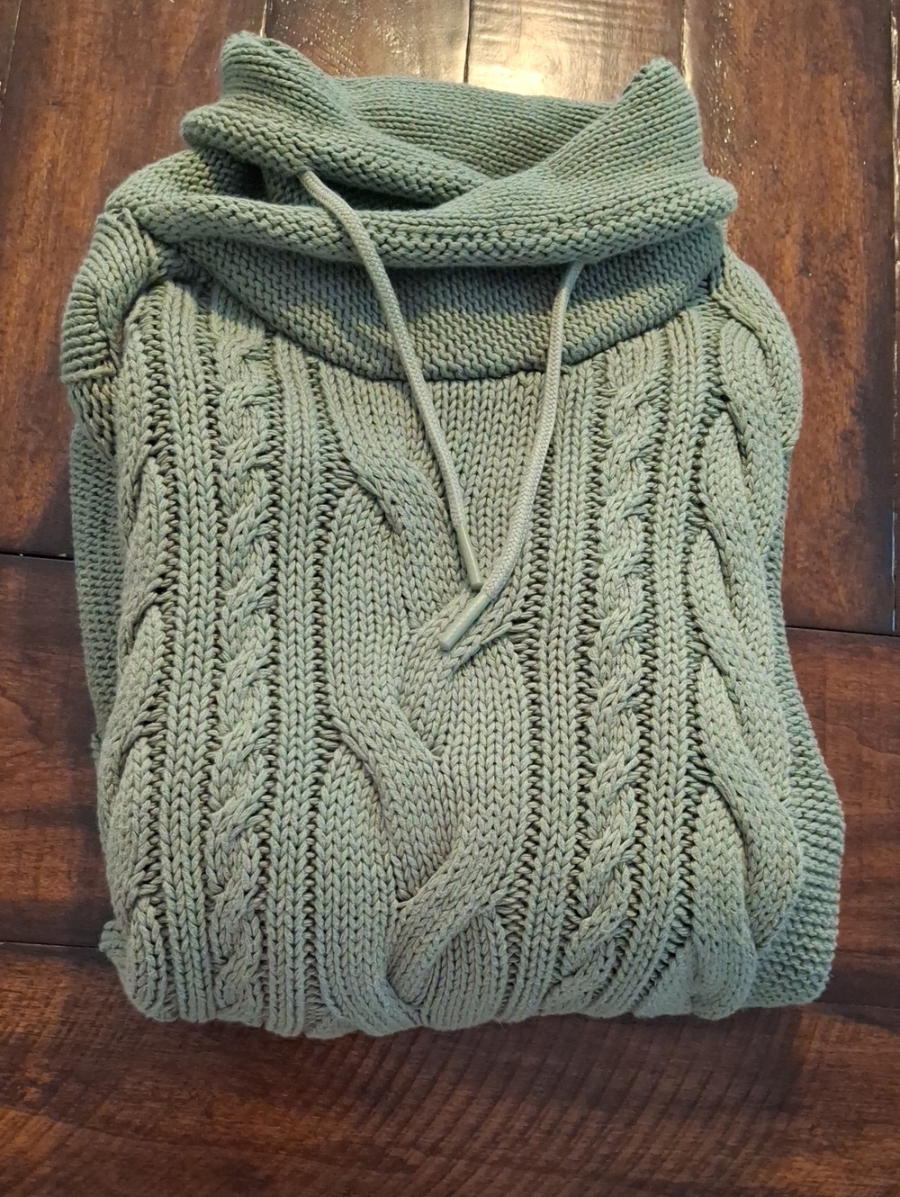 LL Bean Cable-Knit Turtleneck Sweater - Bay Leaf - Picture 16 of 16